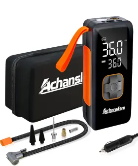 Apl-a003 Achansfam Tire Inflator Portable Air Compressor - 19.68inch Hose&eva Bag Dual Power