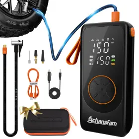 P9pro Achansfam P9 Pro Portable Air Compressor 48s Fast Inflation Cordless With Dual Power