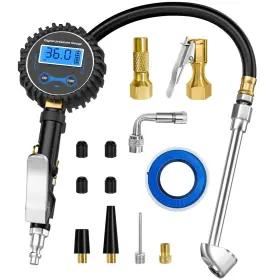 Adullama202501050954 Adullama Digital Tire Pressure Gauge With Inflator 250 Psi Heavy Duty Air Chuck And C