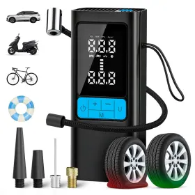 Agrus 608028269456 Portable Air Compressor 150psi Tire Inflator With Digital Display And Auto Sto
