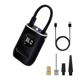 Ahfiwaso 744110510072 Cordless 150 Psi Portable Electric Air Compressor Tire Inflator With Emergency Lig