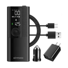 B0c9svslzj Airmoto Power Kit Bundle - Portable Tire Inflator And Air Compressor For Car/bike