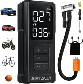 Airtally 313044214273 Tire Inflator Portable Air Compressor - 5200mah 150psi Quickly Inflate