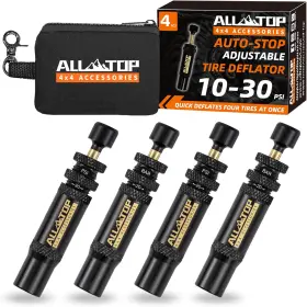 All-top 445005152133 Adjustable Auto-stop Tire Deflator Valve Kit 10-30 Psi 4 Pcs Screw-on