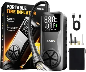 Ntk01 Aoski Tire Inflator Portable Air Compressor 4x Faster 150 Psi Cordless Pump Fo