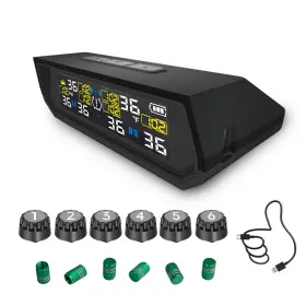 T17-6 Aovstoxic Tire Pressure Monitoring System Tpms Solar Charge Monitor With