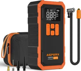 Asperx 744759201287 Portable Tire Inflator 160psi Air Compressor With Led Light And Carry Case