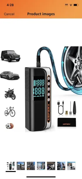 Ax60 Asperx Air Compressor For Car Bike Motorcycle. New Open Box