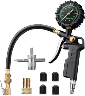 B40.1 Astroai 445014040063 Tire Pressure Gauge With Inflator 100 Psi-ansi Accurate Large 2