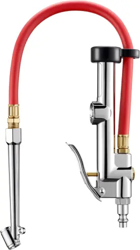 Astroai 756910382377 25.6ftft Heavy-duty Tire Pressure Gauge With Inflator Dual Head Chuck Ans