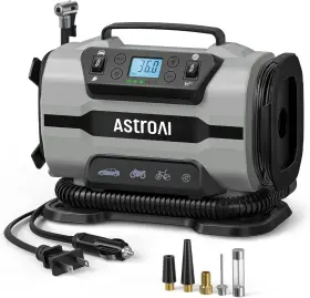 Astroai 810074982993 Tire Inflator Portable Air Compressor Pump 150psi 12v Dc/110v Ac With Du