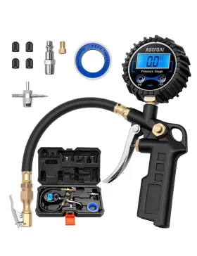 Actgt2bk-us Astroai Digital Tire Pressure Gauge With Inflator 3-250 Psi Air Chuck &