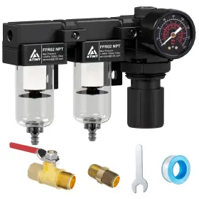 Atiny Ffr02b2-b 1/4 Inch Npt Air Dryer For Compressor Pressure Regulator Filter Combo Com