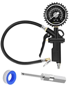At-as013c Atsafepro Tire Pressure Gauge With Mechanical Inflator