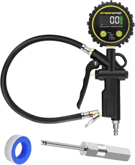 At-das013 Atsafepro Digital Tire Pressure Gauge With Inflator 0-200 Psi 2.5 Inch Color Screen 1% Hi