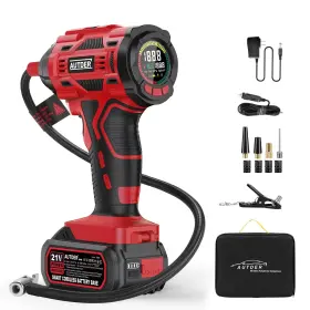 Autder 760627209872 Cordless Tire Inflator 180psi Portable Air Compressor With 21v Rechargeable