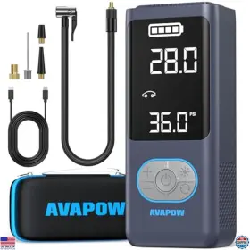 B0dhkqlp6n Avapow Portable Tire Inflator 150 Psi Air Compressor With Lcd Screen And Auto Shut-off