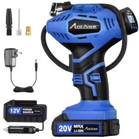 Acap110d-blue Avid Power Cordless Tire Inflator Portable Air Compressor 20v Rechargeable