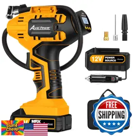 Avid Power B0cktcbw5t 20v Cordless Tire Inflator Air Compressor Digital Gauge 12v Adapter