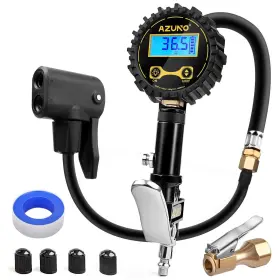 Azuno 768490996646 Bike Tire Inflator With Pressure Gauge - Easiest Use Both Presta A