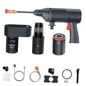 E-001 Baiyu 4-in-1 Car Cleaning Kit Cordless Power Washer With Foam Bottle Vacuum