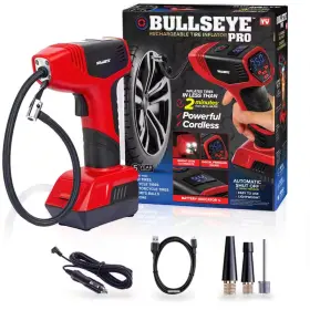 Bell Howell 705353142222 Handheld Rechargeable Tire Inflator 150 Psi Cordless With Digital Pressure Gauge