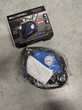 Bell Howell Bh1290 12v Dc Portable Air Compressor With Led Worklight 300psi For Car Bike