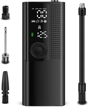 Best Connections 810146124924 Mini Tire Inflator Portable Air Compressor Pump With Pressure Gauge
