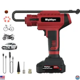 Ls4094 Brand Mightiger 20v Cordless Tire Inflator Portable Air Compressor 150psi With Led Gauge
