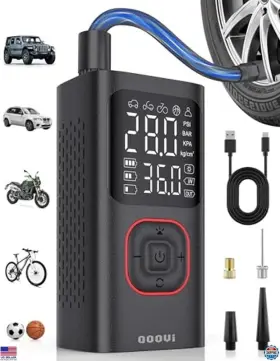 Atj-001 Brand Qoovi Portable Tire Inflator Air Compressor Cordless Mini Pump For Auto And Bike