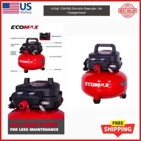 At01111p-06-04 Branded Ecomax 6 Gal. 150 Psi Electric Pancake Air Compressor