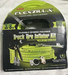 Hgh2fz Branded Flexzilla Truck Tire Inflator Kit With 3/8 Inch X 50 Ft. Hose Heavy Duty