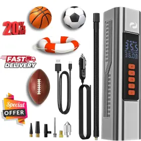 Sm04 Branded 2000mah Tire Inflator Portable Air Compressor 150psi Auto-stop Car Moto Bike Us