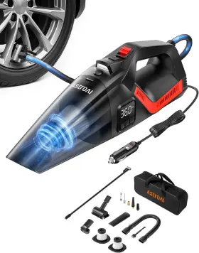 Branded01 445001434400 4in1 Car Vacuum Cleaner And Tire Inflator Portable With Accessories Air Compressor