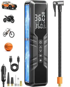Branded01 445002138123 150psi Cordless Tire Inflator Portable Air Compressor With Digital Gauge And Led