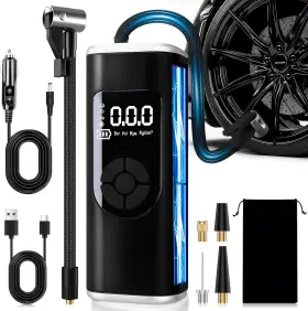 Branded01 744110824483 Portable Tire Inflator Air Compressor 150psi Cordless Dual Power Auto Shut Off