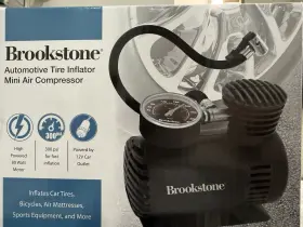 Brookstone 843620131897 Mini Air Compressor Automotive Tire Inflator 12v Dc 300psi New/sealed