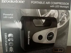 Brookstone 843620136397 Portable Air Compresson With Led Worklight Brand New Free Shipping