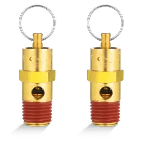 Bruislard 665773 1 Lh4l9sv2 2 Pieces 1/4 Inch Male Air Compressor Pressure Relief Valve Drain Release N