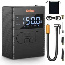 P007 Caifus Tire Inflator - 150psi Portable Air Compressor 2x Fast And Smart Rechargeable