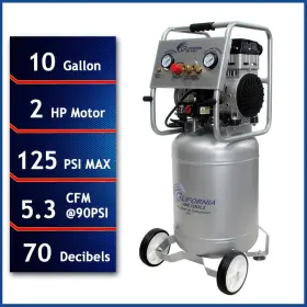 10020c-22060 California Air Tools 10 Gal. 2.0 Hp Ultra Quiet And Oil-free 220-volt Electric Compressor