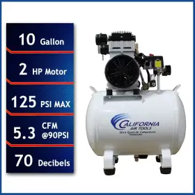 California Air Tools 705353569371 10 Gal. 2.0 Hp Ultra-quiet And Oil-free Electric Stationary Compressor With California Air Tools 705353569371 10 Gal. 2.0 Hp Ultra-quiet And Oil-free Electric Stationary Compressor With