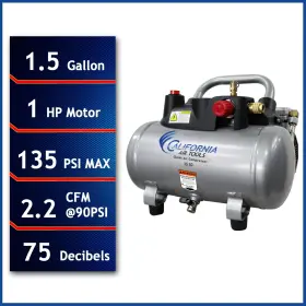 1510 California Air Tools 850053943874 Quiet 1 Hp Compressor - New