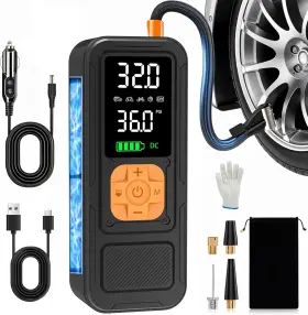 Calmara 744110611885 Y34 Tire Inflator Portable Air Compressor 4x Faster Inflation 10000mah Cordless/