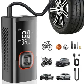 Carluck 744759436566 Cordless Tire Inflator 150 Psi - Fast Auto Shut-off Led Light
