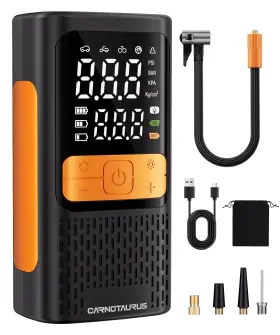 Flap01 Carnotaurus Portable Air Pump Tire Inflator With Auto Shut Off 150psi Cordless For Car/b