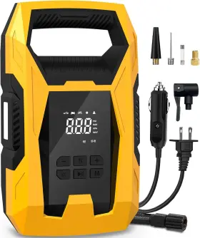Carsun 445039255268 Ac/dc Tire Inflator Portable Air Compressor Dual Power For Home 110v Ac