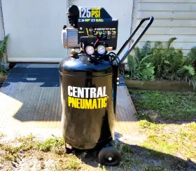 61454 Central Pneumatic 21 Gallon 2.5 Horsepower Oiled Vertical Air Compressor 125psi Shop See Video
