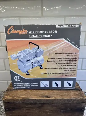 Ep7000 Champion Sports Ultra Quiet Air Compressor Grey And Black