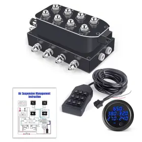 Smv-02-10rs05bl-lzq Cnwzymx 12v Air Management 8-valve Ride Suspension Manifold W 16.5ft Wired Remote